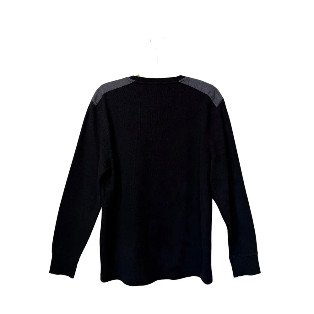 Banana Republic Black Solid Dexter Henley, L